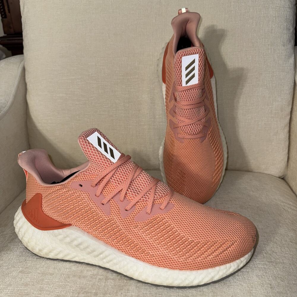 Adidas Alpha Boost Semi Coral Glow Pink Sneakers Running Shoes Men Sz 13 F33947